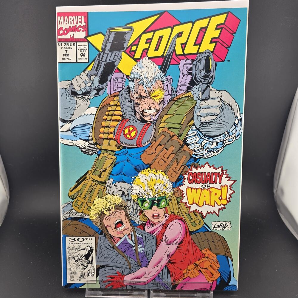 X-Force #7 (1992 Marvel) VF/NM 9.0-9.2 High Grade Raw Weapon X Back-Up Liefeld